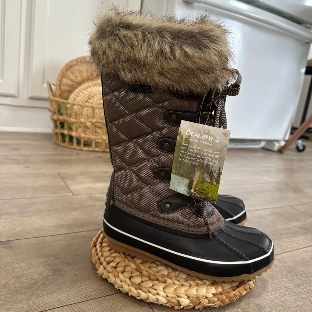 New Bearpaw Mckinley Women's Insulated Tall Winter Boots Water Proof Size 5